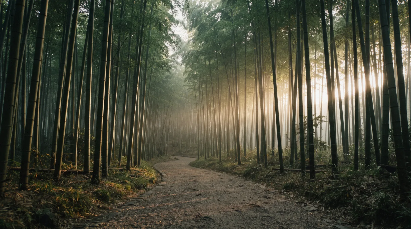 Morning light in the Arashiyama bamboo grove with the path empty, Kyoto in 2 days Japan